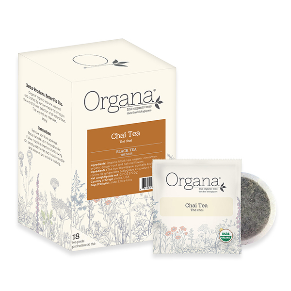Organa Tea Chai, Soft Tea Pods, PK108 PK 310061